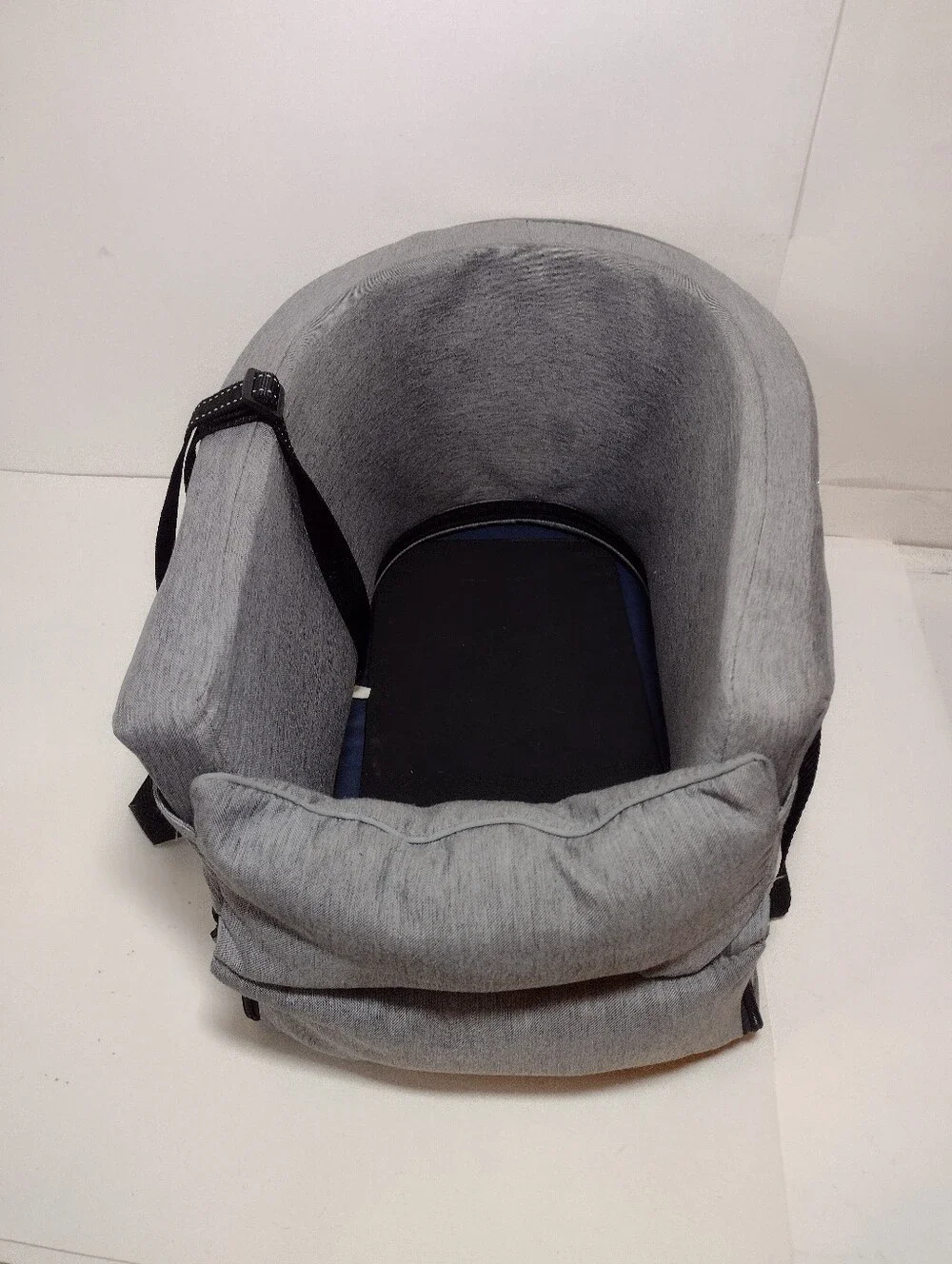 Pet Carrier Gray Travel Carry Bag with Black Straps